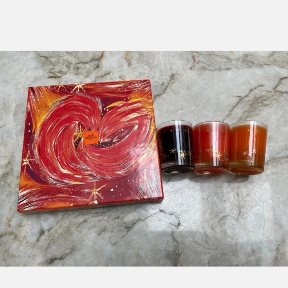 HERMES Fetes en Hermes Special Edition Gift Box + Candles Authentic